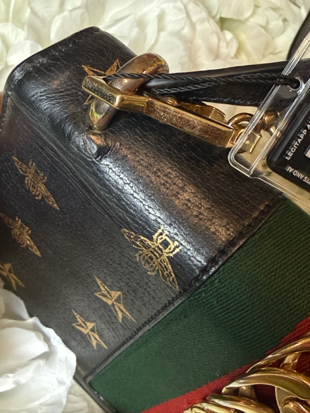 Gucci Sylvie Black Bee Crossbody Bag Authentic - Picture 8 of 16
